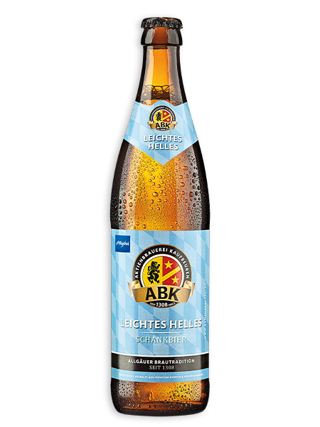 0,5l Flasche leichtes Helles Bier der Aktienbrauerei Kaufbeuren