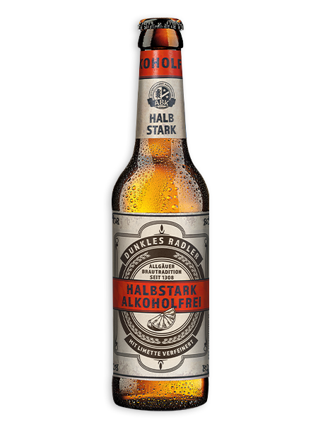 0,5l Flasche dunkles Radler alkoholfrei der Aktienbrauerei Kaufbeuren