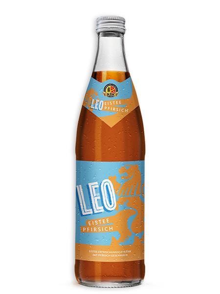0,5l Flasche Eistee Pfirsich der Aktienbrauerei Kaufbeuren